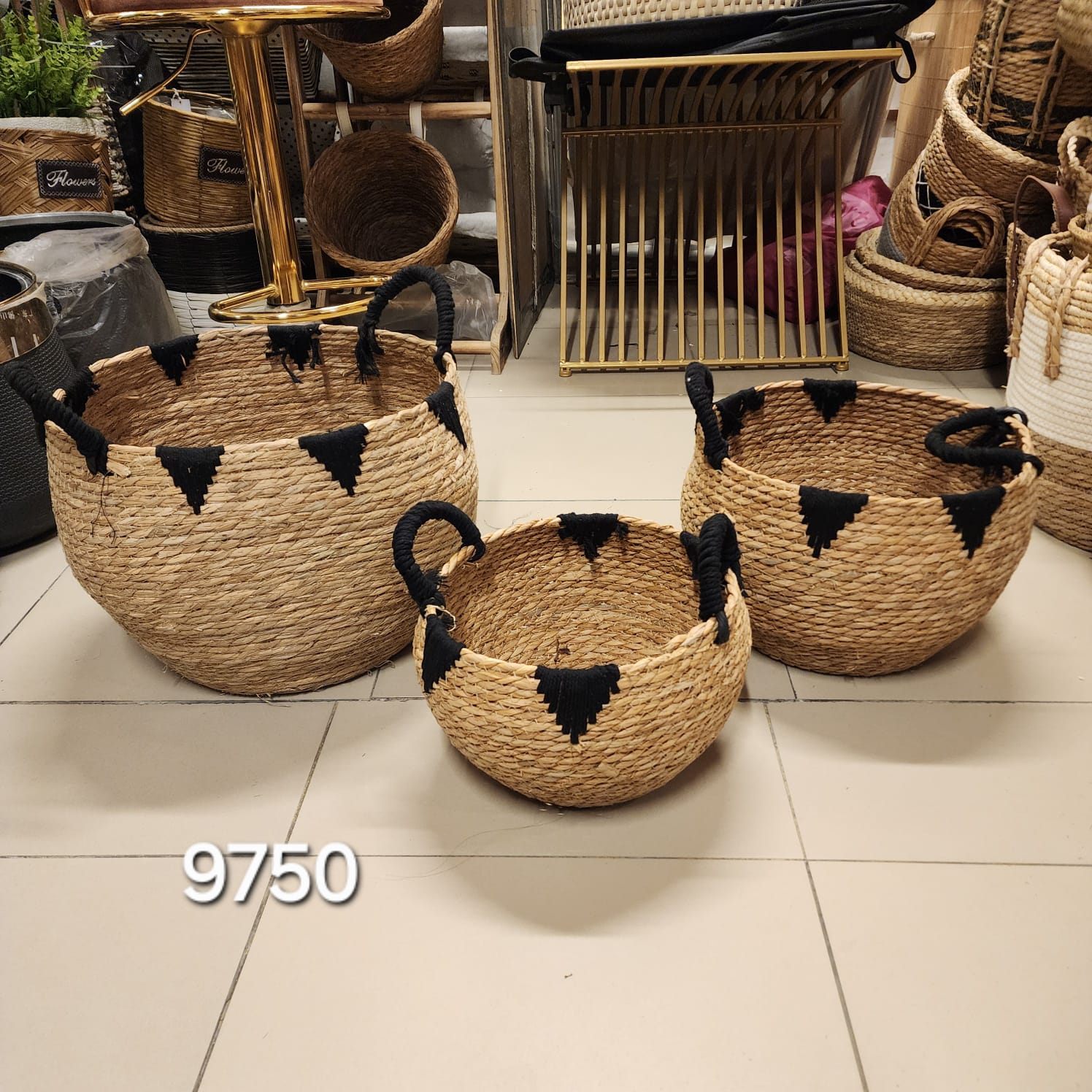 Tribal Pattern Woven Storage Basket