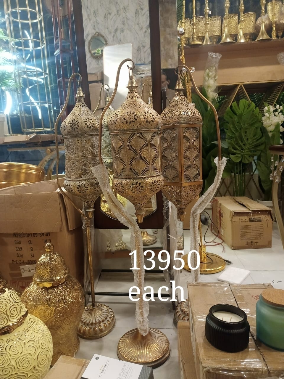 floor-standing metal lanterns