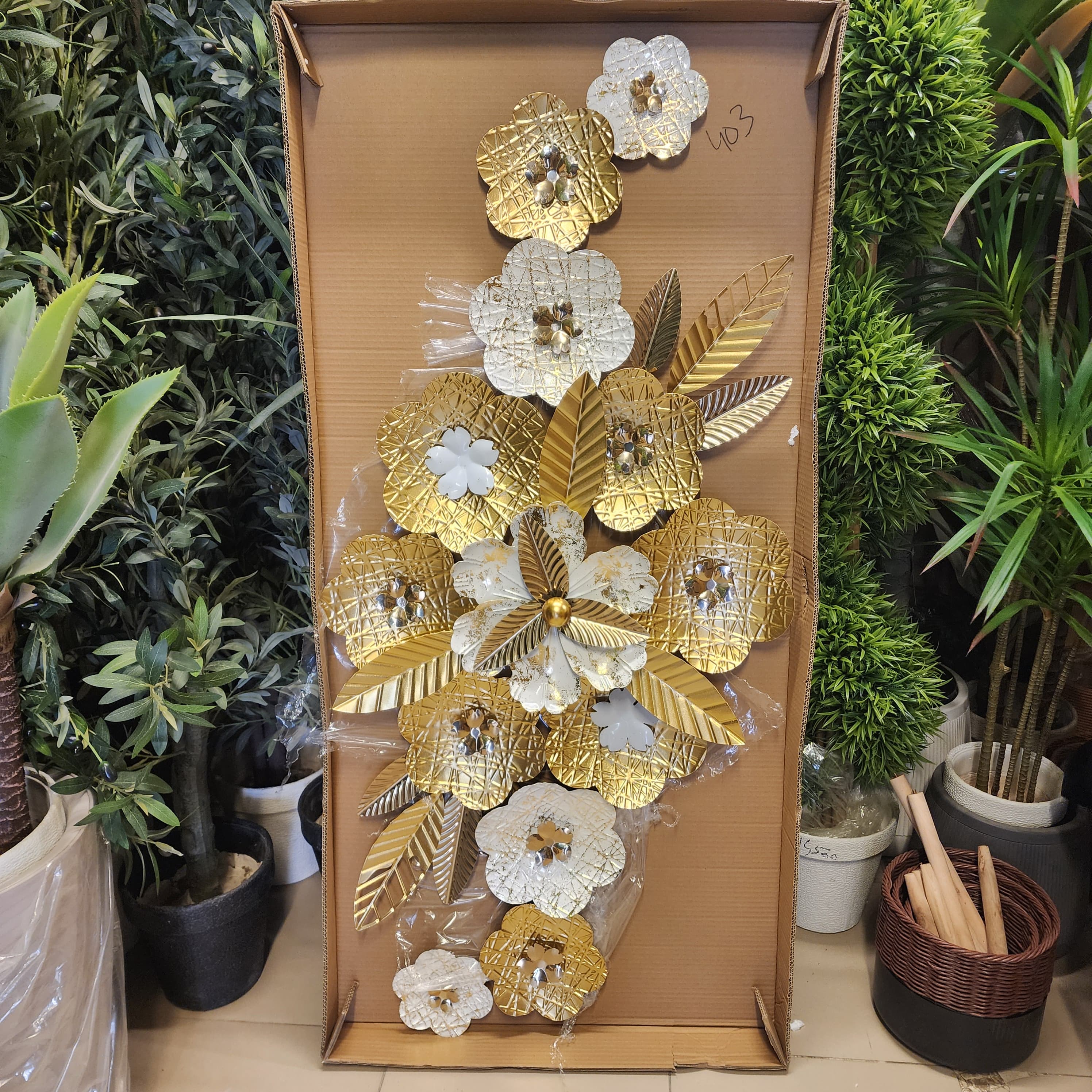 3D metal floral wall sculpture