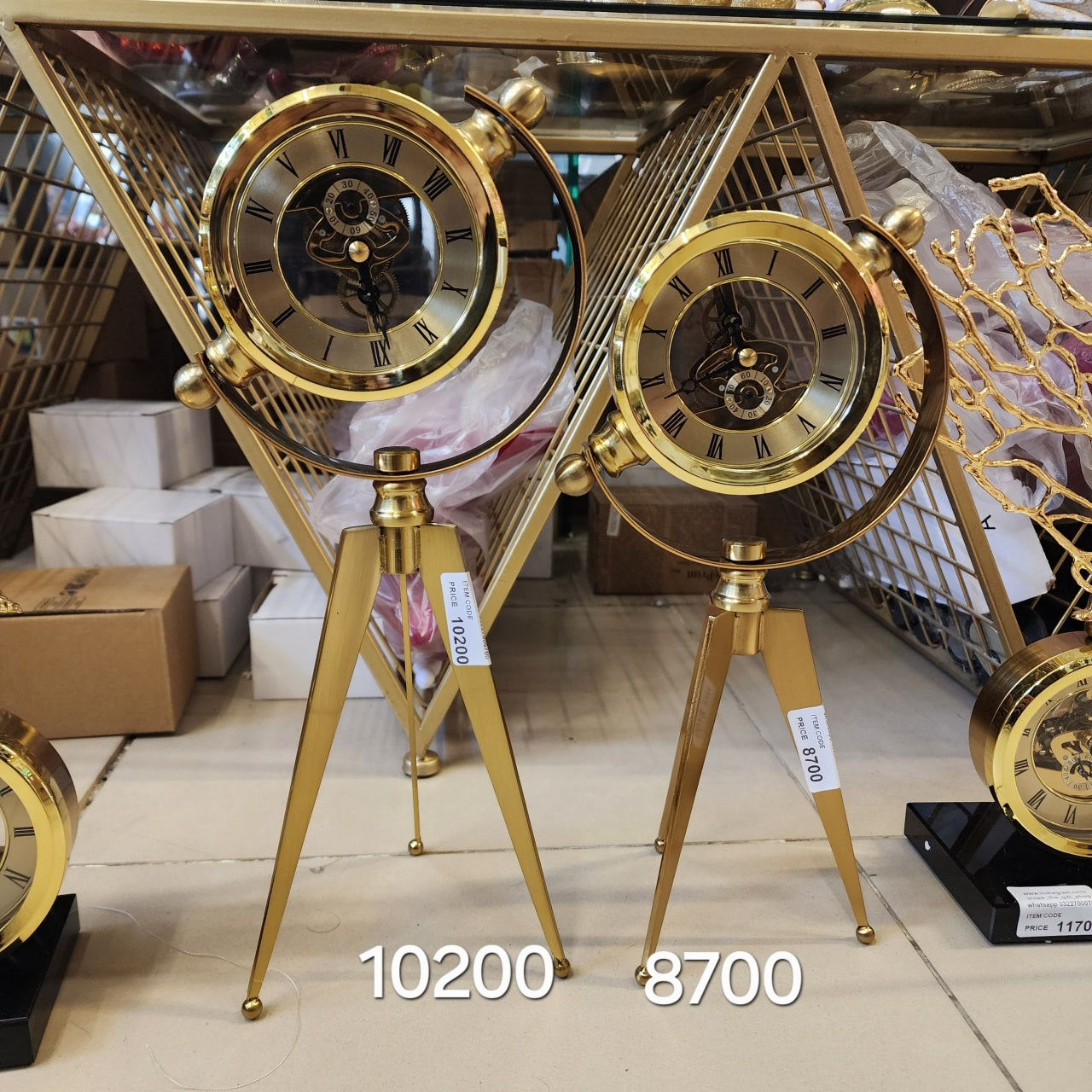 Tripod Skeleton Table Clocks