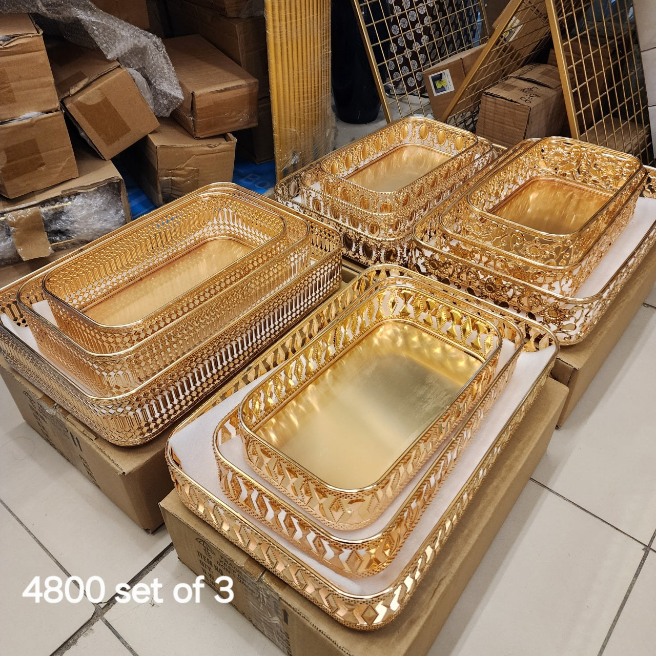 Filigree or Lattice Serving Trays