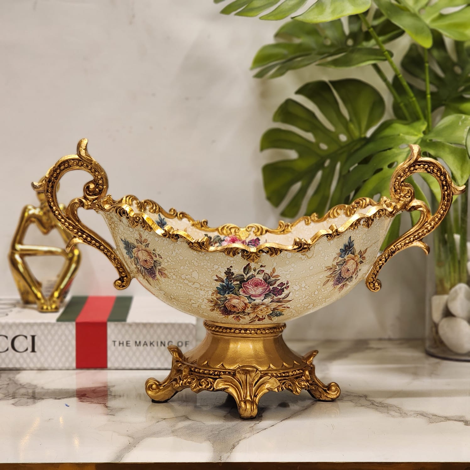 Vintage Floral Centerpiece Bowl