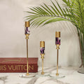 gold/brass taper candlestick holders