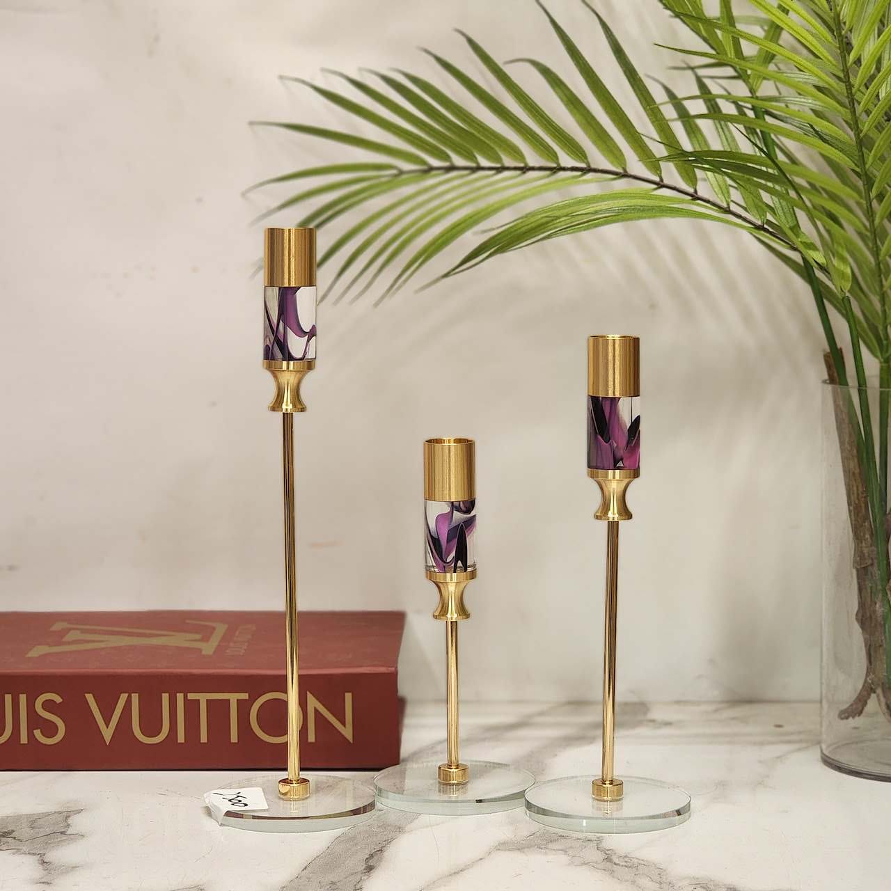 gold/brass taper candlestick holders