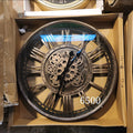 Props Pelle Design gold and black metal wall clock