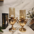 Gold Trophy Hurrican Candle Holder Set