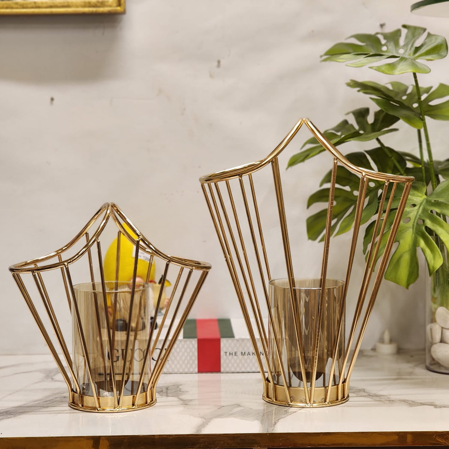 Modern Geometric Wire Candle Holders