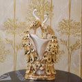 Golden Peacock Couple Statue