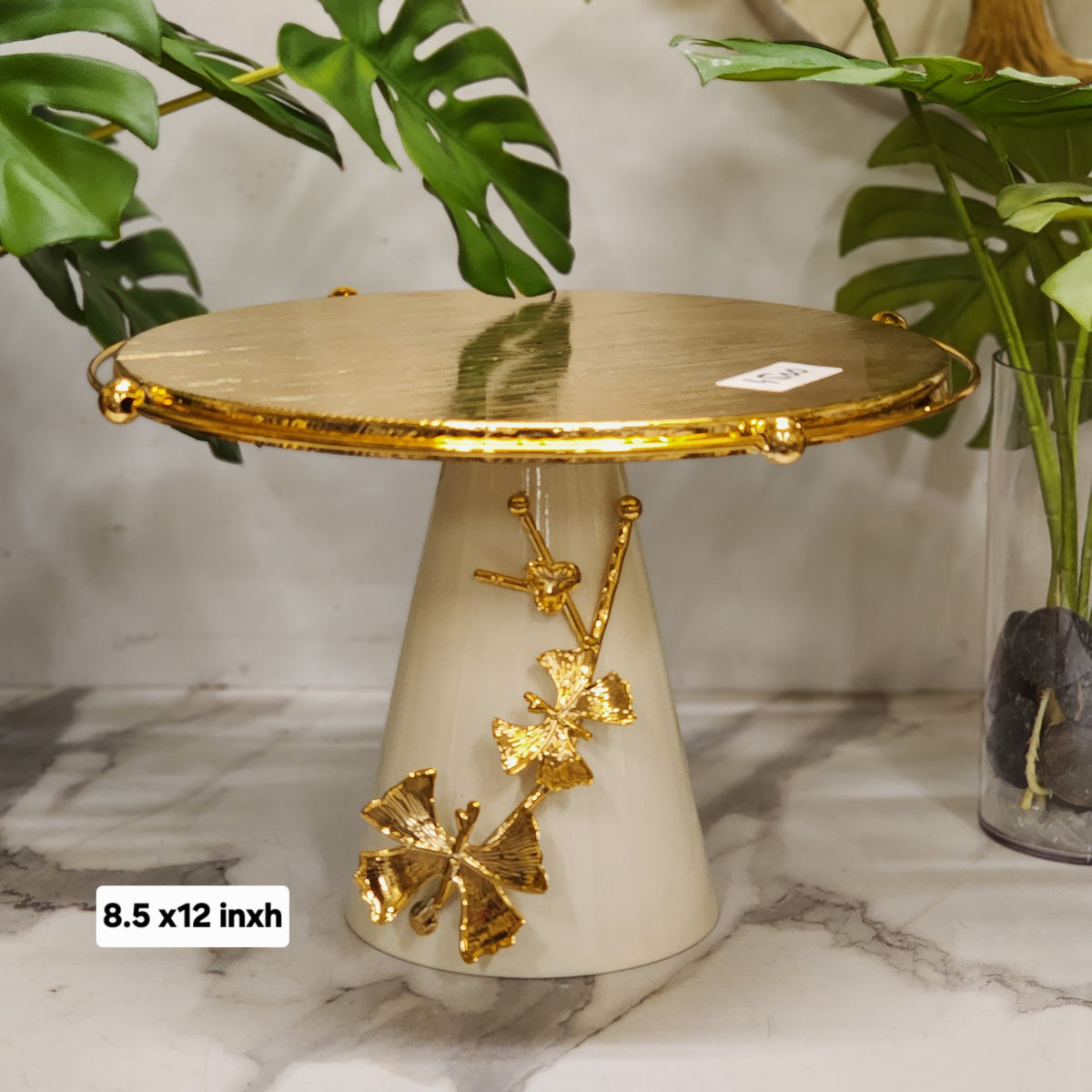Botanical Ginkgo Leaf Pedestal Cake Stand