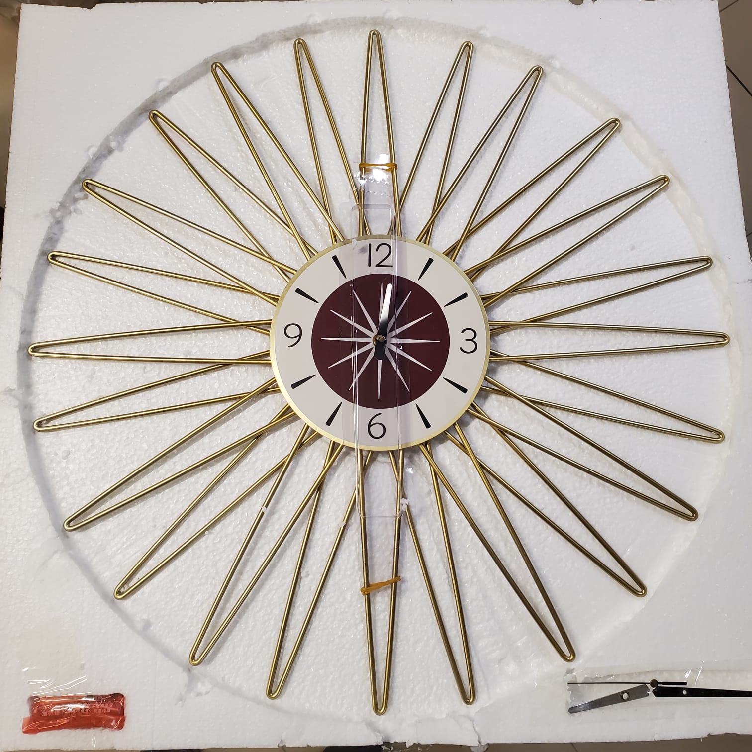 Mid-Century Modern Sunburst Wall Clock