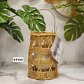 Wicker Candle Lantern with solar charging