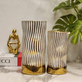 Wavy Ribbed Ceramic Vases