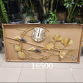 Props modern 3D gold metal ginkgo leaf wall clock