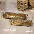 antique brass filigree oval decorative tray