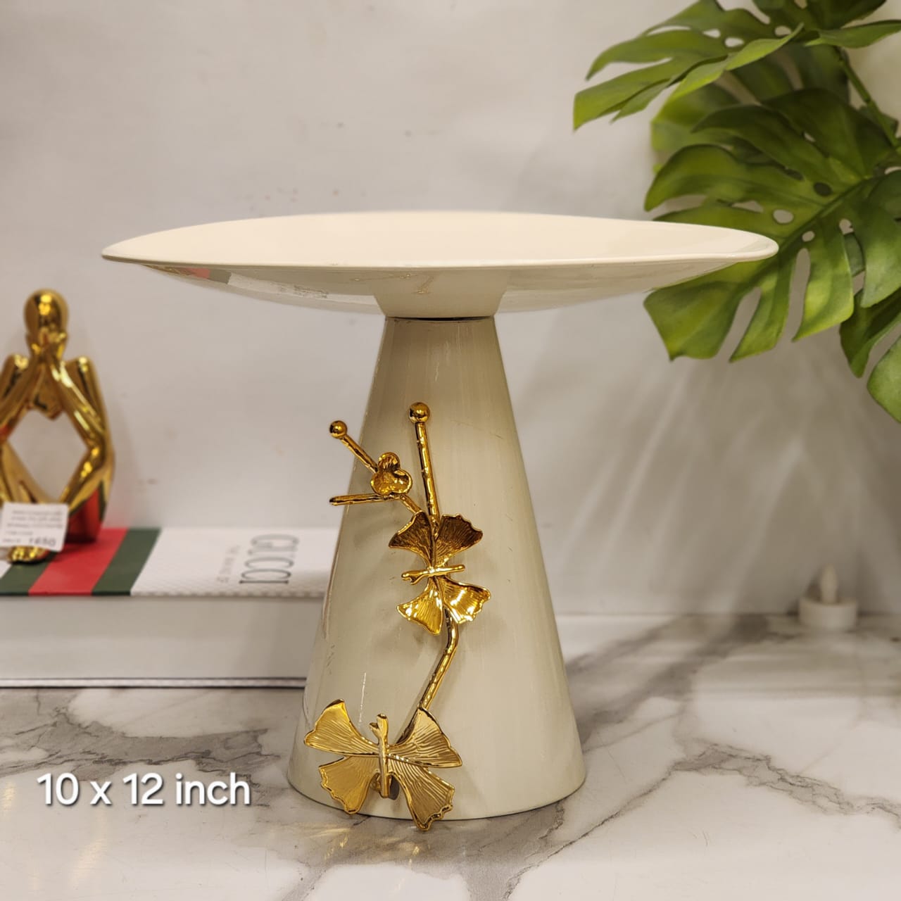 Ginkgo Leaf Pedestal Display Platter