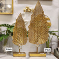 Gold Filigree Leaf (or Feather) Metal Candle Holder