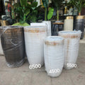 White Fluted Planters