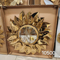 Gold Metal Monstera Leaf Wall Mirror