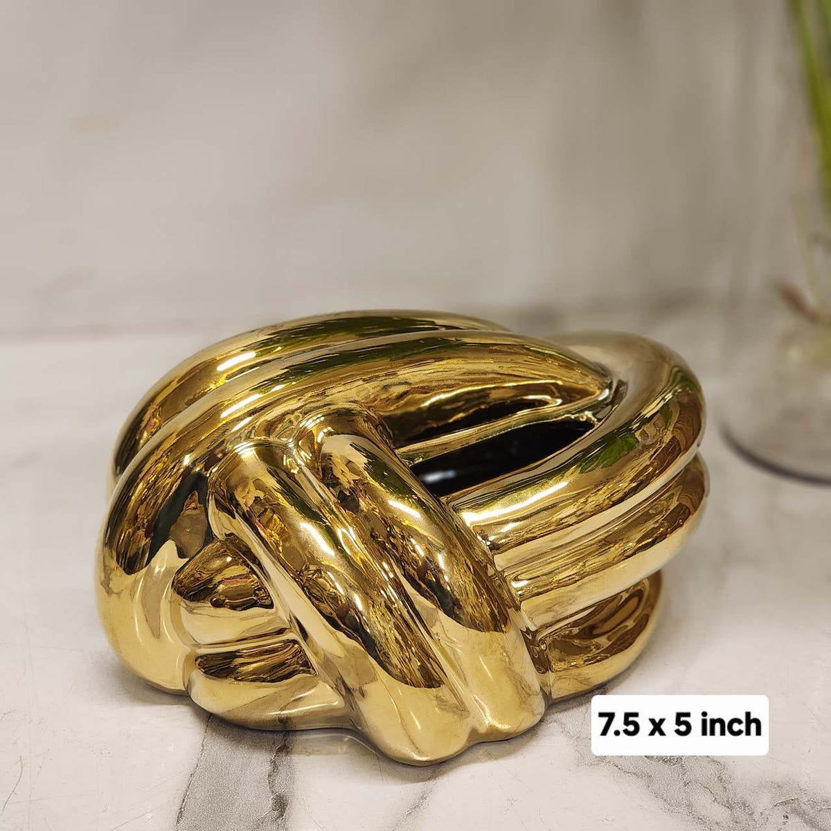 polished gold metallic resin tissue box cover