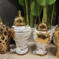 Gold-Trimmed or Electroplated Ceramic Urns