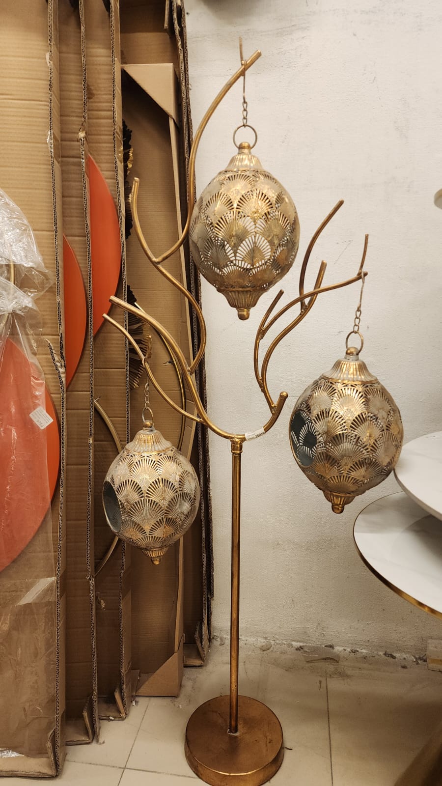 Gold Moroccan Tree Floor Candelabra