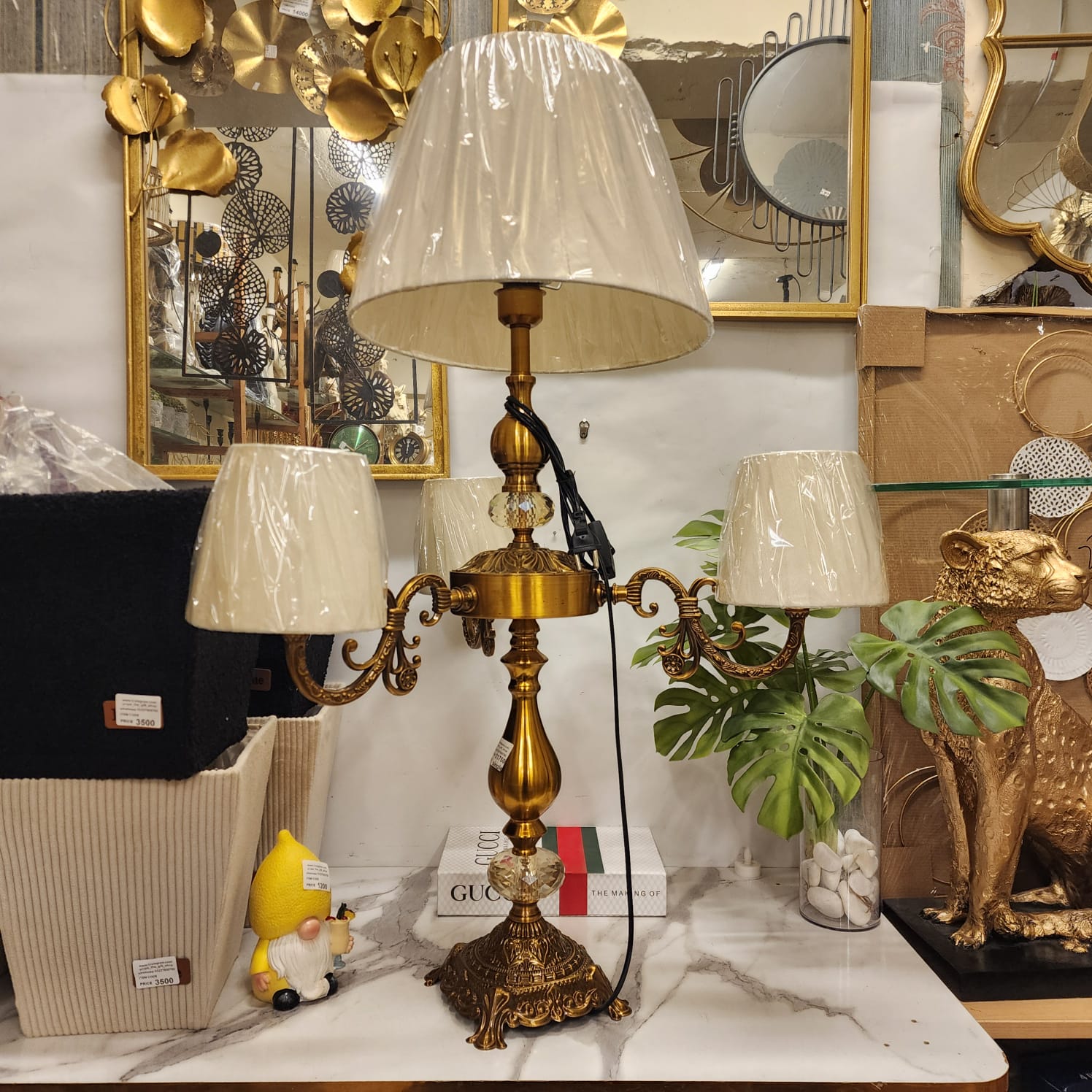 candelabra-style table lamp