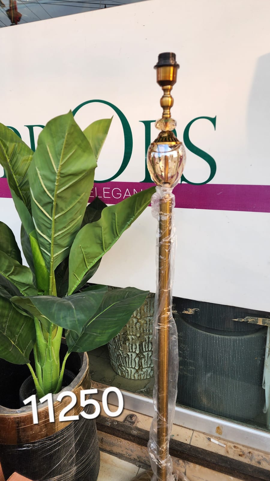 Crystal and Gold-Finish Floor Lamp
