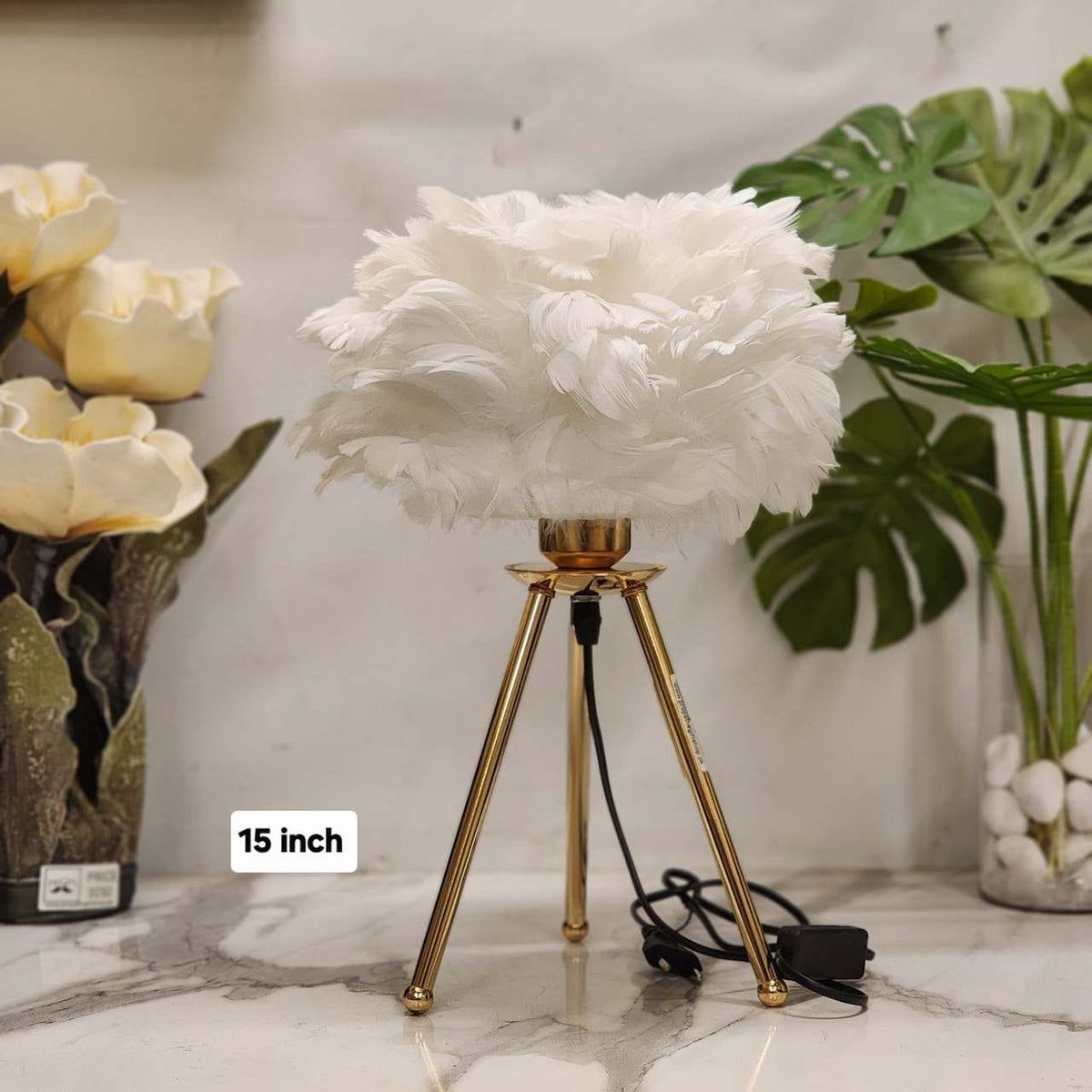 Feather Tripod Table Lamp