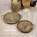 Antique Gold Hammered Metal Decorative Tray