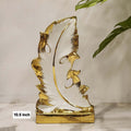 Gold & White Ceramic Leaf Figurine