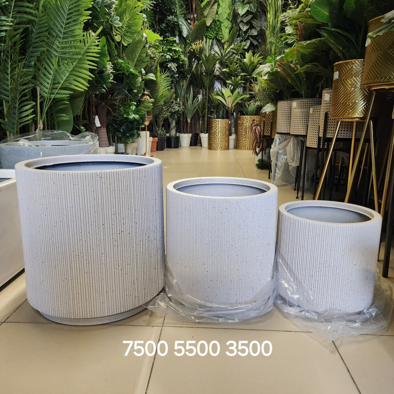 Ribbed Cylindrical Planters