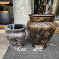 embossed leaf-design planters