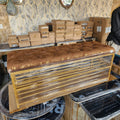 Tufted Bench with integrated Shoe Storage