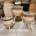 Woven Basket Planter with Legs or a Tripod Basket Planter