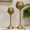 Filigree Metal Pillar Candle Holders