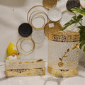 Luxury Gold Rose Textured Glass Vanity Set