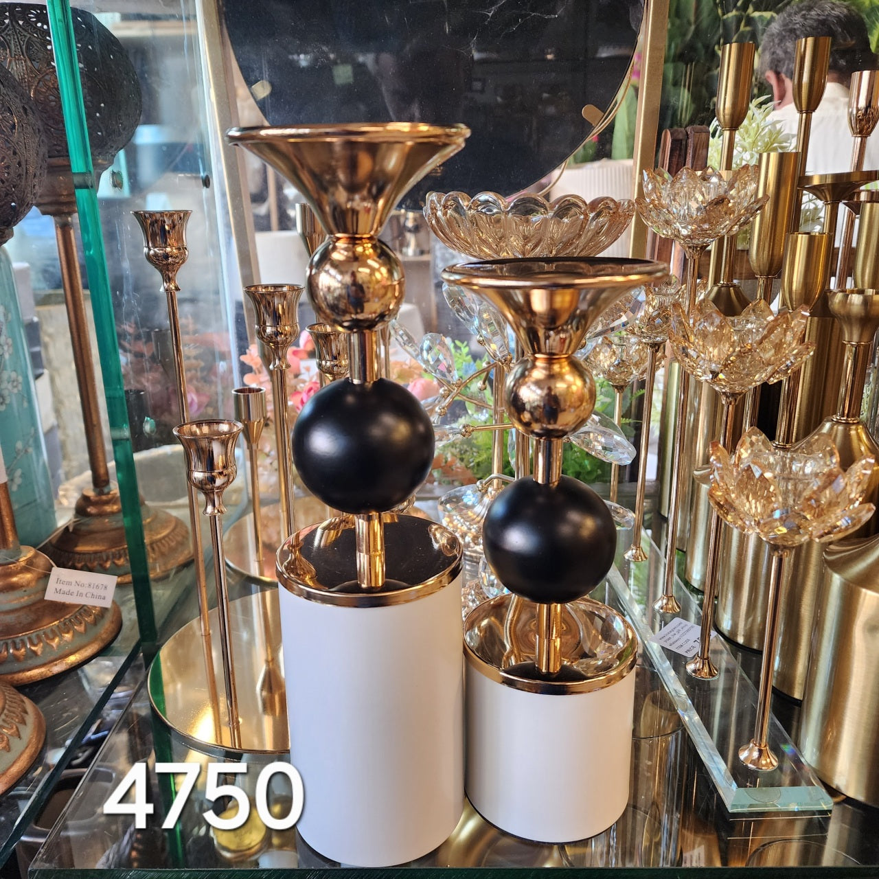 modern metal and ceramic candle set