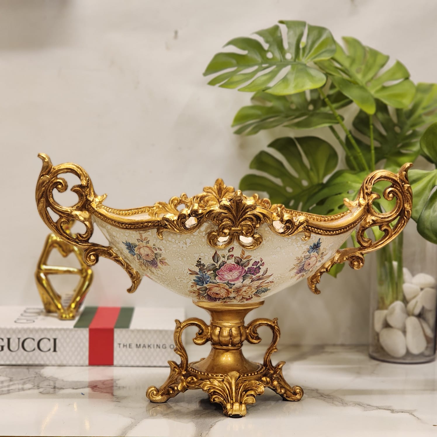 Vintage Rococo-Style Decorative Centerpiece Bowl
