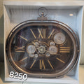 Oval Steampunk Wall Clock with Moving Gears