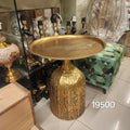 Hammered Metal Pedestal Side Table