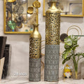 contemporary gold and grey cutout vases