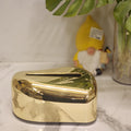 Metallic heart plastic pebble tissue holder