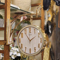 Golden Dear Horn Double-Sided Station Wall Clock – Vintage Hanging Dual-Face Clock