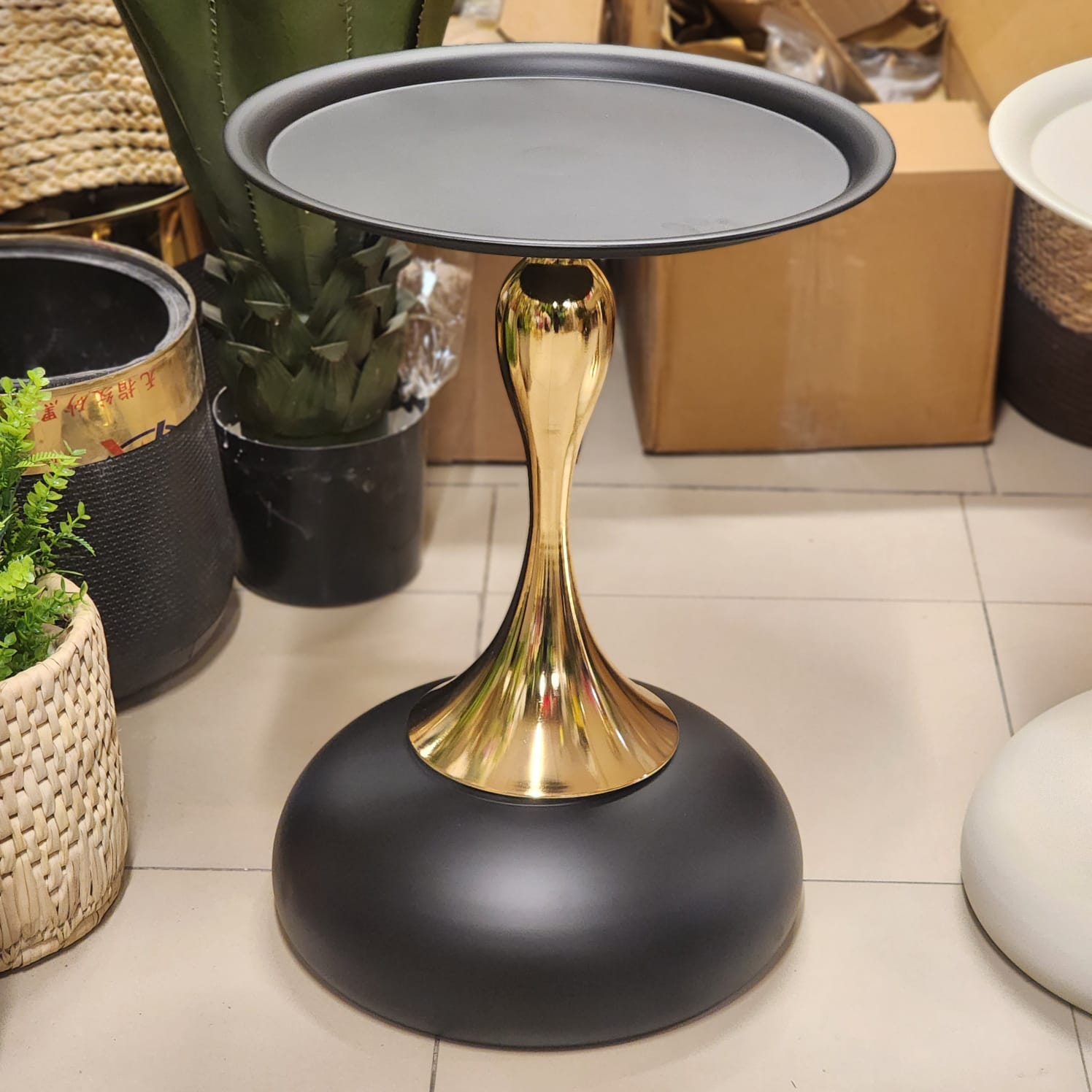 Black & Golden Tulip Side Table