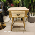 Boho Rattan Cane Nightstand