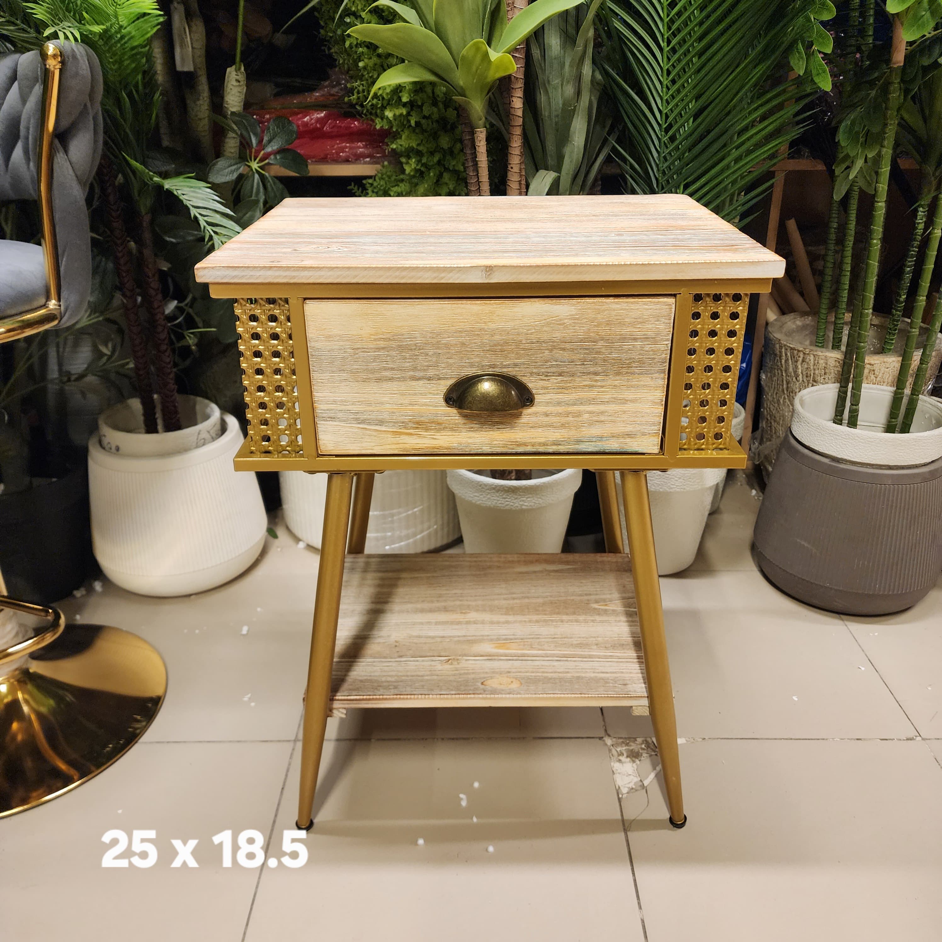 Boho Rattan Cane Nightstand
