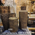 Antiqued Bronze Ribbed Vases