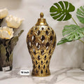 Gold Cutout Ceramic Ginger Jar
