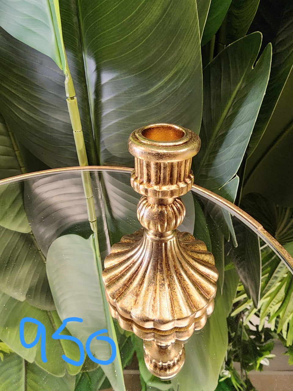 antique-gold finish candlestick holder