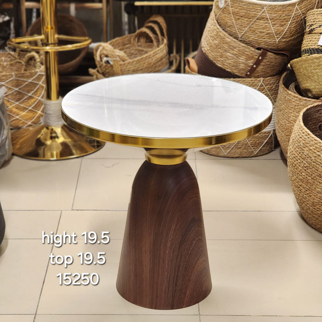 Marble-Top Pedestal Side Table